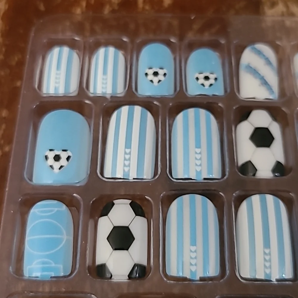 2/$16 Soccer Press On Nails